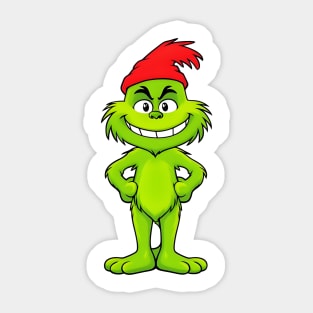 Grinch Cartoon Full of Christmas Cheer Sticker